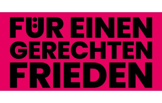 Aufruf gerechter Frieden Palästina Israel Banner