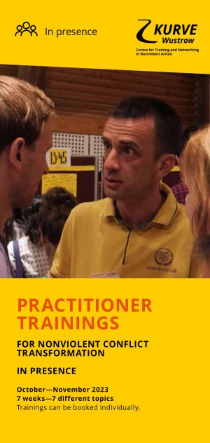 KURVE Wustrow Practitioner Trainings Presence Oct-Nov 2023 flyer cover