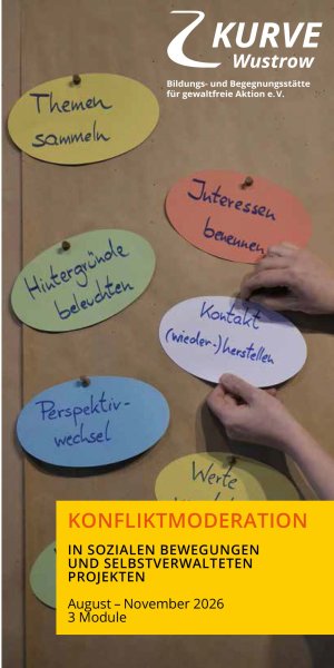 KURVE Wustrow Flyer Konfliktmoderation 2026 cover